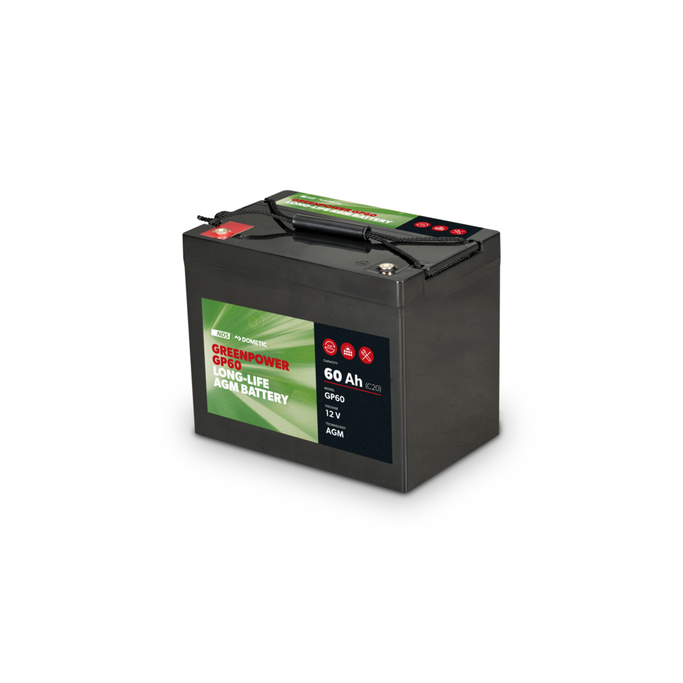 Batteria Dometic NDS Greenpower GP60 AGM a lunga durata 12V 60Ah