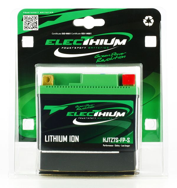 Batteria Moto Electhium al Litio HJTZ7S-FP-S (YTZ7S-BS) 12.8V 2.4AH 170A (CCA)