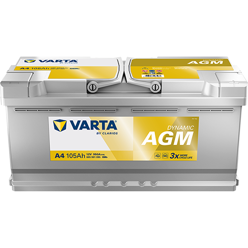 Batteria Auto Varta Silver Dinamic A4 AGM 12V 105AH 950A (EN)