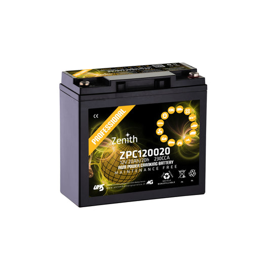 Batteria auto Zenith Alto Spunto ZPC120020 CCA AGM 12V 20Ah 230A