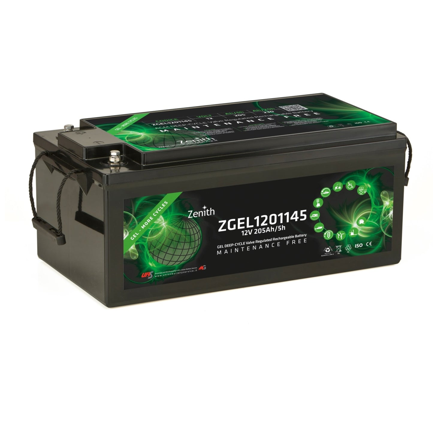 Batteria Zenith Gel Deep-Cicle ZGEL1201145 12V 205AH