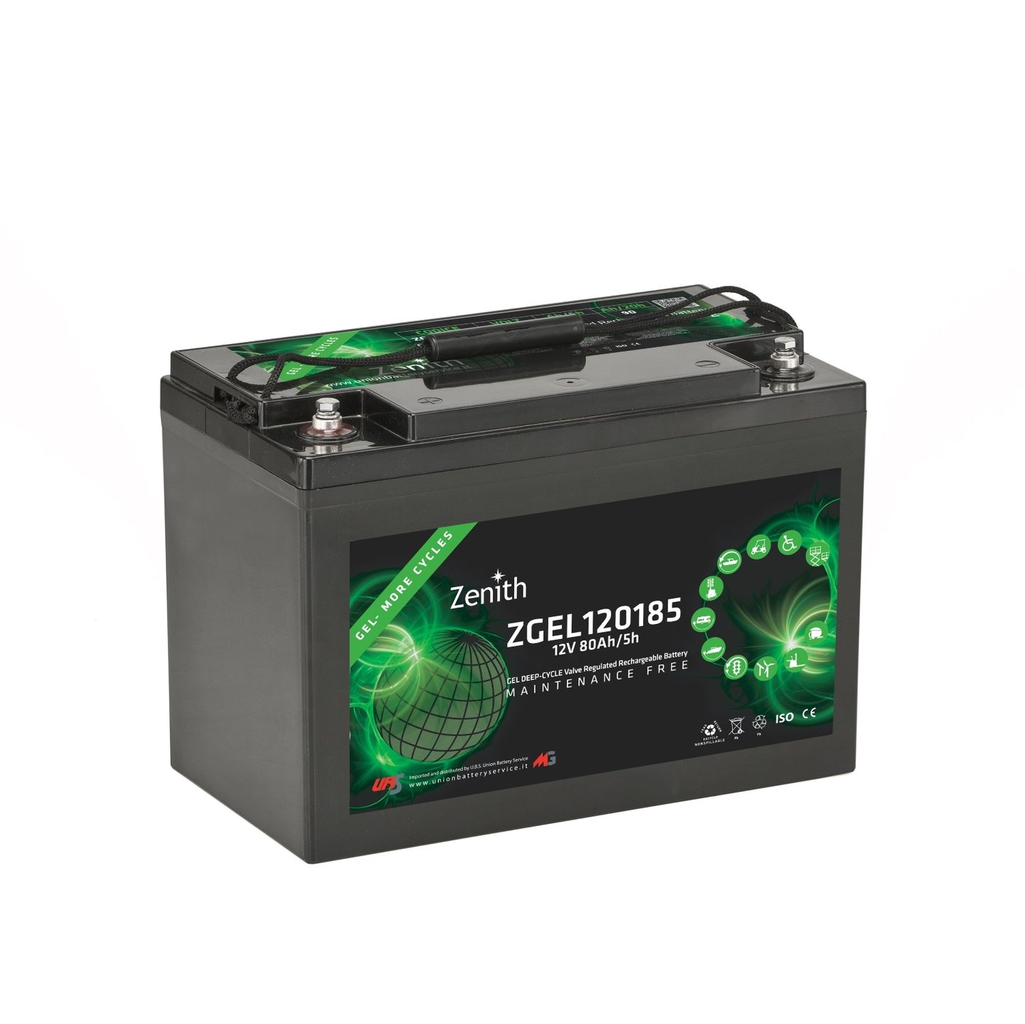 Batteria Zenith Gel Deep-Cicle ZGEL120185 12V 80AH