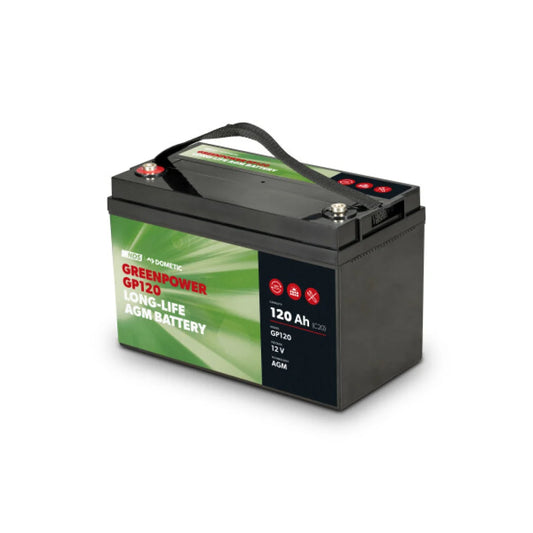Batteria auto NGB Battery Dometic NDS Greenpower GP120 a lunga durata AGM 12V 120Ah