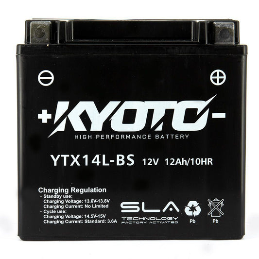 Batteria auto KYOTO Moto GTX14L BS EN AGM 12V 12Ah 200A
