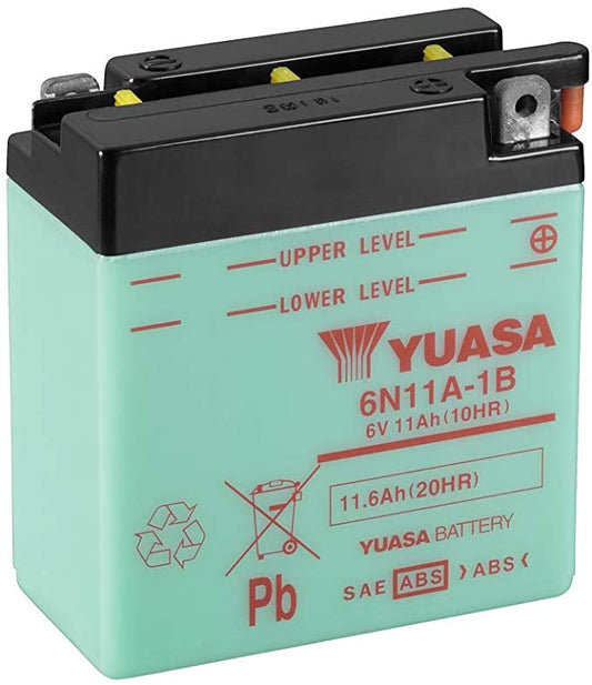 Batteria auto YUASA Moto 6N11A 1B /10HR PIOMBO 6V 11Ah