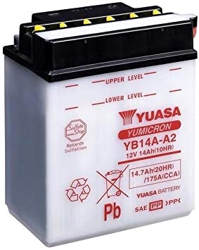 Batteria auto YUASA Moto YB14A A2 CCA PIOMBO 12V 14Ah 175A