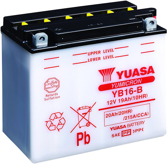 Batteria auto YUASA Moto YB16 B CCA PIOMBO 12V 19Ah 215A