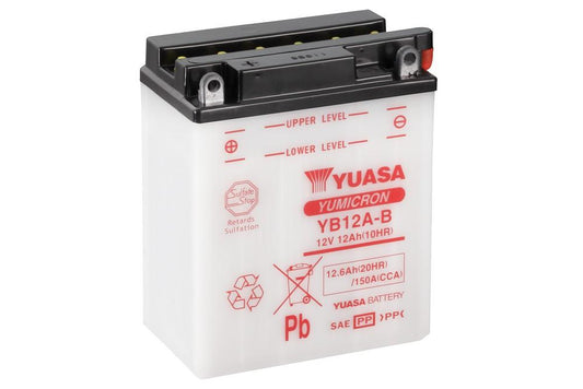 Batteria auto YUASA Moto YB12A B CCA PIOMBO 12V 12Ah 150A