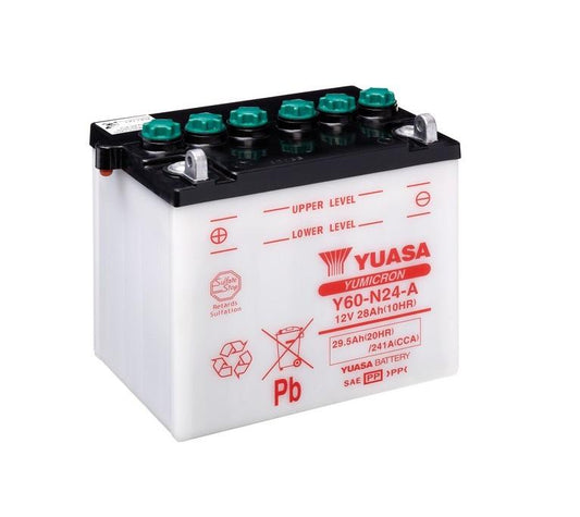 Batteria auto YUASA Moto Y60 N24 A 29. CCA PIOMBO 12V 29.5Ah 241A