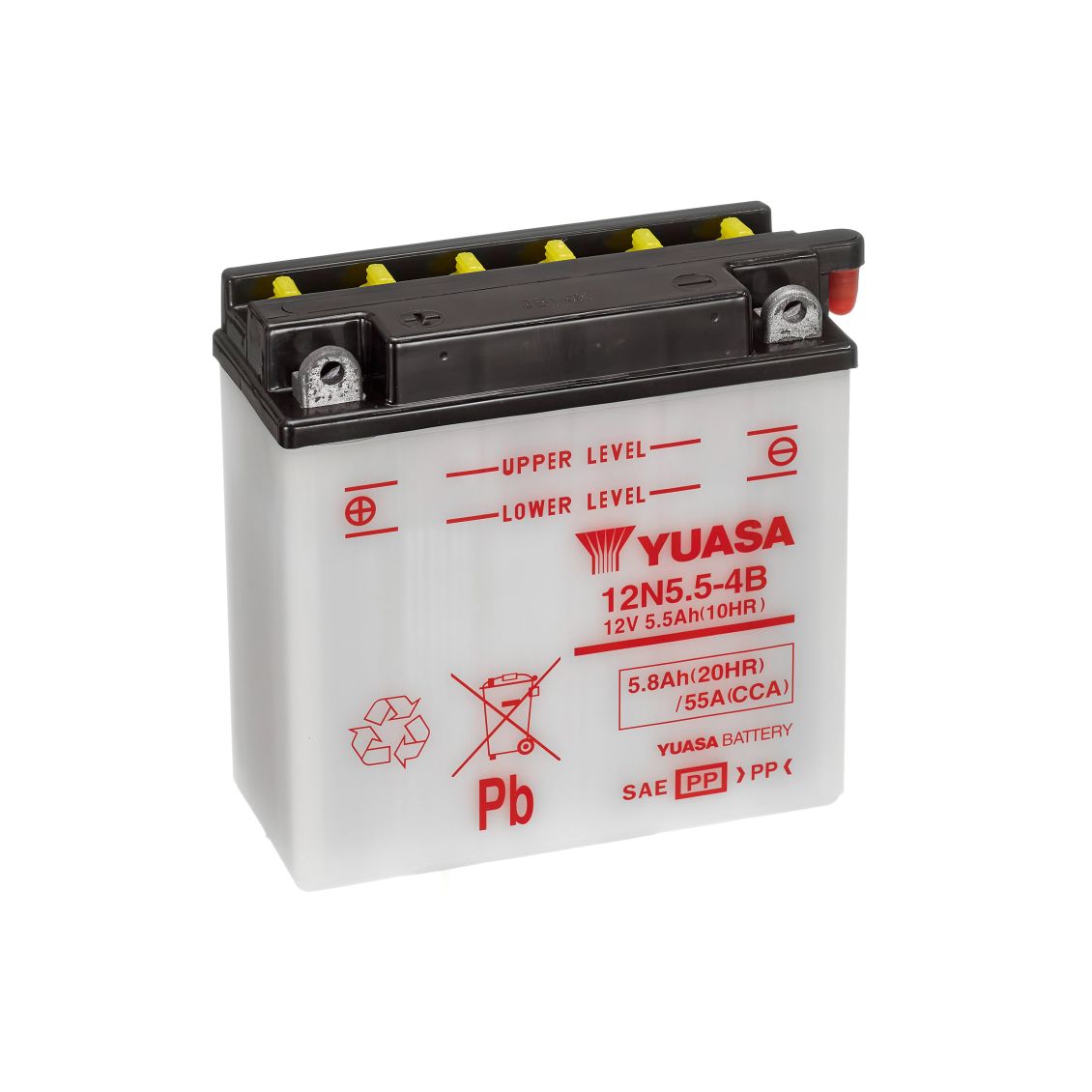 Batteria Moto Yuasa 12N5.5-4B 12V 5.8AH 55A (CCA)