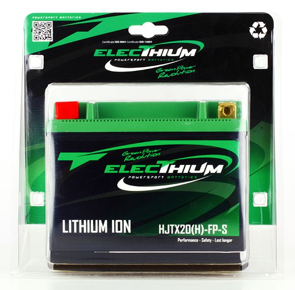 Batteria Moto Electhium al Litio HJTX20(H)-FP-S (YTX20-BS) 12V 7AH 420A (CCA)