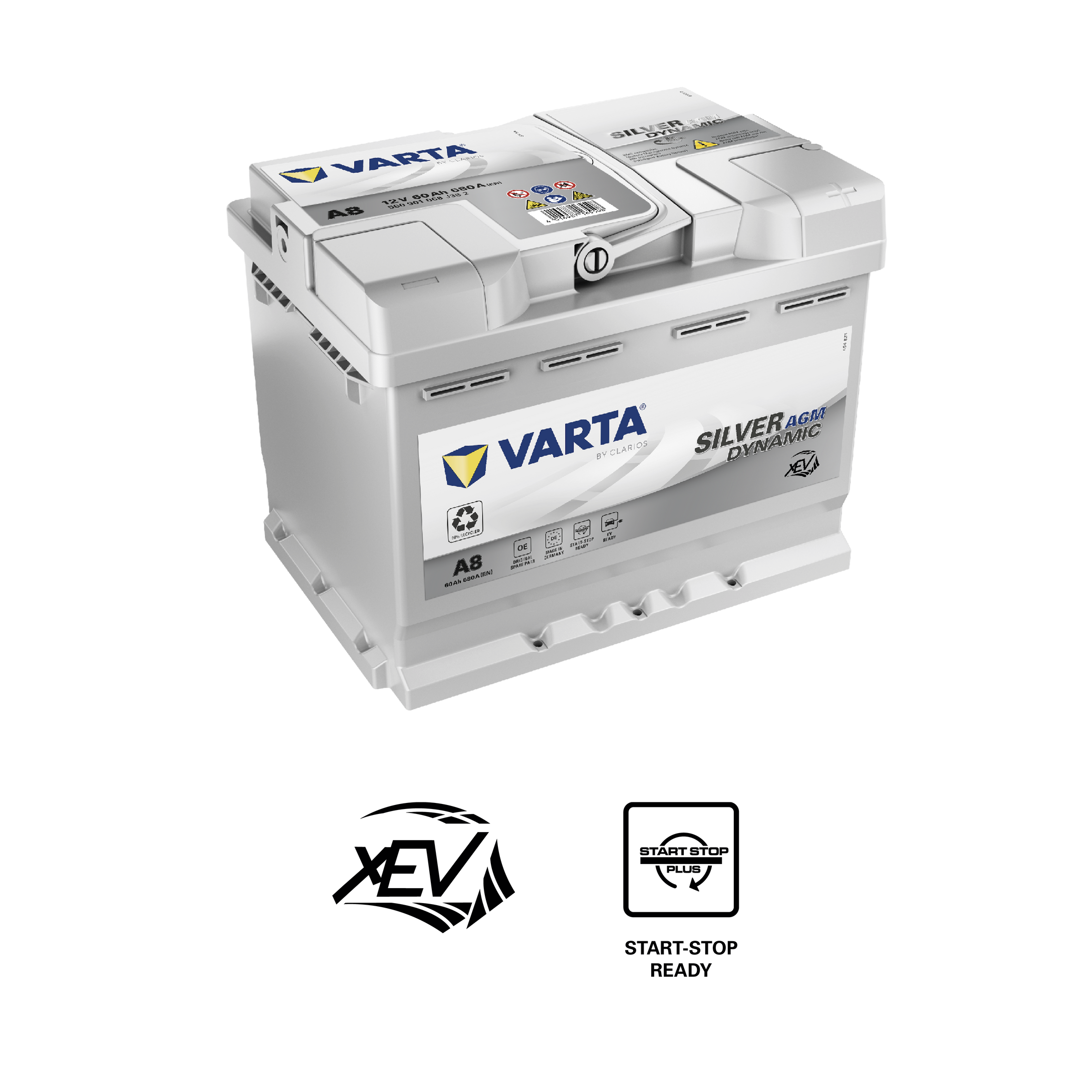 Batteria Auto Varta Silver Dinamic A8 AGM 12V 60AH 680A (EN)
