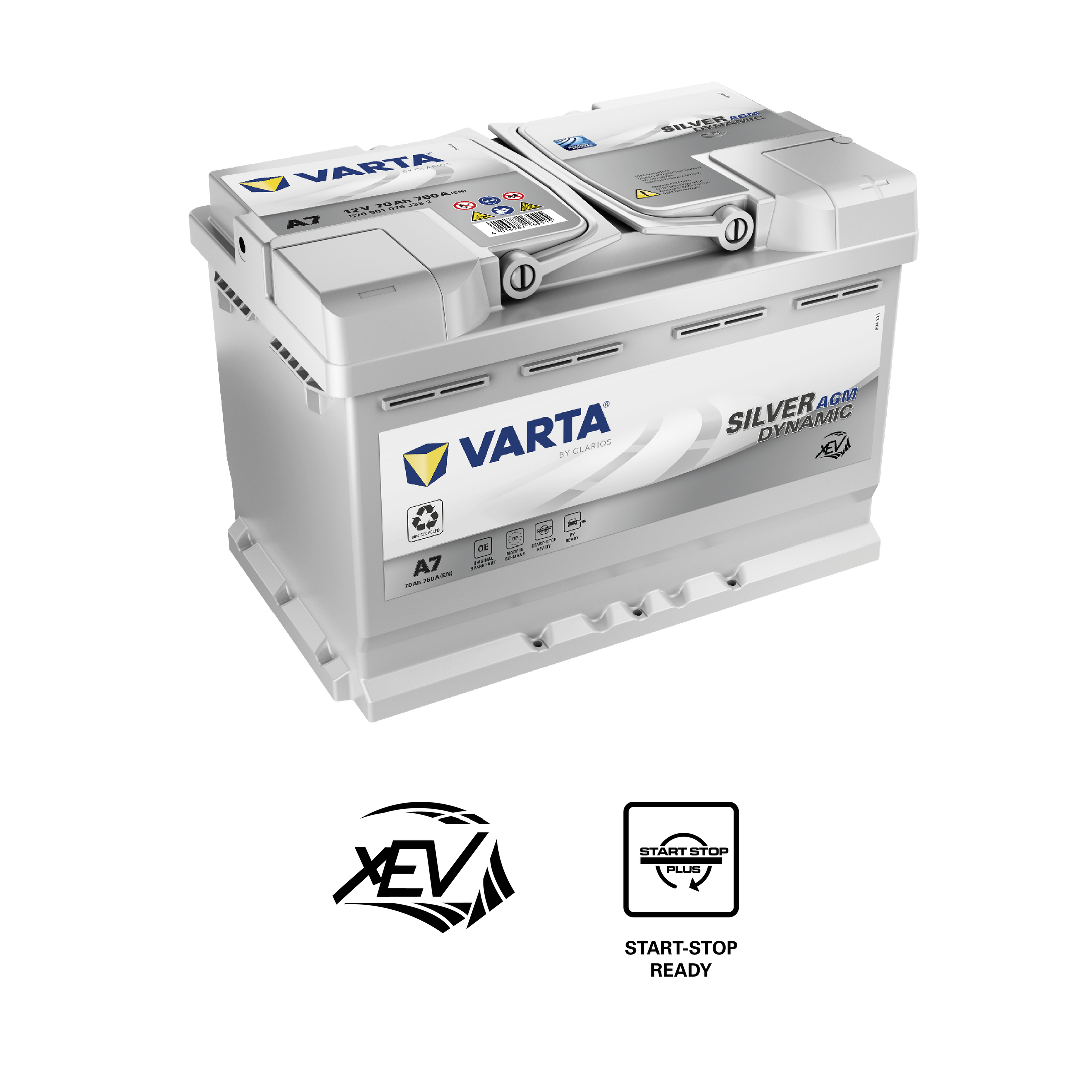 Batteria Auto Varta Silver Dinamic A7 AGM 12V 70AH 760A (EN)