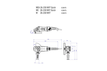 Smerigliatrice Angolare a Cavo WE 26-230 MTV QUICK