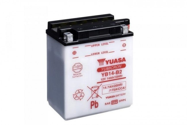 Batteria auto YUASA Moto YB14 B2 CCA PIOMBO 12V 14Ah 175A