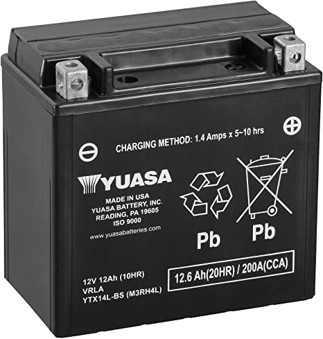 Batteria Moto Yuasa YTX14L-BS 12V 12AH 200A (CCA)