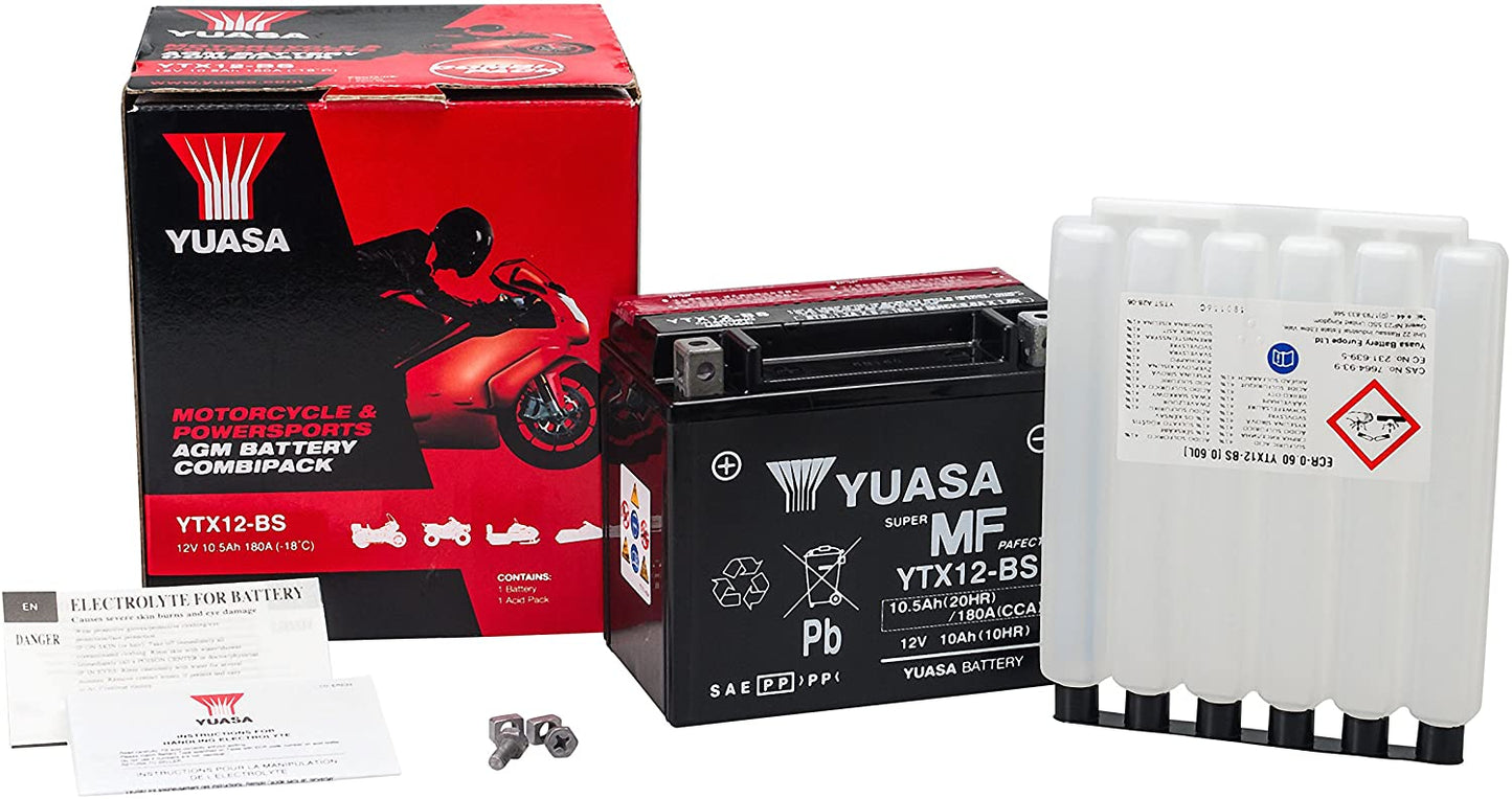 Batteria Moto Yuasa YTX12-BS 12V 10AH 180A (CCA)