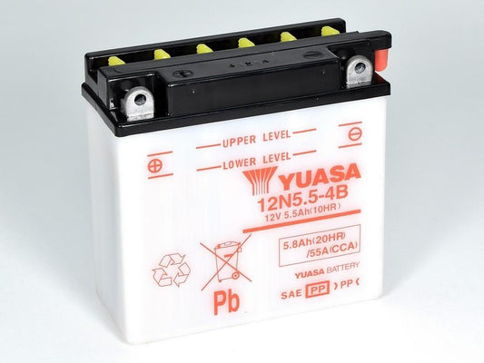 Batteria Moto Yuasa 12N5.5-4B 12V 6AH 55A (CCA)